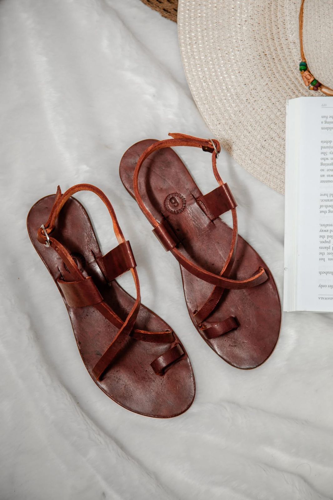 Leather Cross Sandals