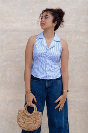 Blue Waistcoat Top