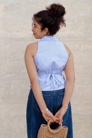 Blue Waistcoat Top