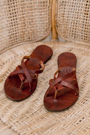 Leather Four Strapy Flats