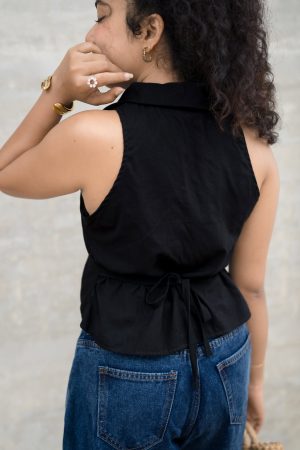 Black Waistcoat Top
