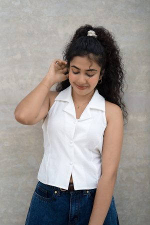 White Waiscoat Top