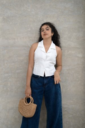 White Waiscoat Top