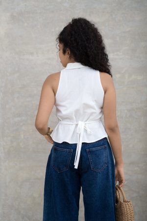 White Waiscoat Top